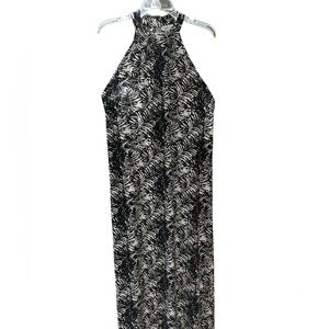 Nine West Monochrome Leaf Print Halter Dress